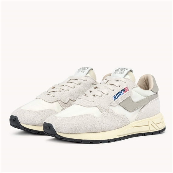 Autry Reelwind Low Sneakers, Beige Nylon & Suede 